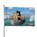 Kll Two Brave Cats Are Floating On The Sea Iceberg Flag 4x6 Ft Parade Party Flag Outdoor Flag Decorative Flag Banner Flags Garden Flag Home House Flags