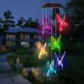 Lloopyting Solor power humming bird lamp wind chime Hummingbird solar lantern wind chimes Light up humminbird Chime Chime Color Transparent Hummingbird Wind LED Wind Solar Changing LED light