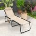 Costway 1 PC Patio Folding Chaise Lounge Chair Portable Sun Lounger with Adjustable Backrest