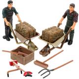 1 Set Miniature Farm Toy Miniature Farm Accessories Mini Farm Tools Desktop Farmer Statue