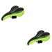 2 pcs Saddle Seat Hollow Design Leather Breathable for Bike Green
