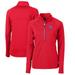 Women s Cutter & Buck Red Tennessee Smokies Adapt Eco Knit Stretch Recycled Half-Zip Top