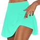 ICHUANYI Women s Pleated Tennis Skirts Athletic Stretchy Shorts Solid Skirt Shorts Fake Two Piece Yoga Pants Summer Fashion 2024