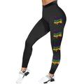 Women Mardi Gras Carnival Leggings Casual Sports Yoga Pants Colorful Printed Fashion Skinny Pants Sports Workout Compression Casual Jogging Stylish Stretchy Pants