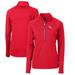 Women s Cutter & Buck Red Oklahoma City Baseball Club Adapt Eco Knit Stretch Recycled Half-Zip Top