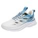 ZIZOCWA Fashion Lace-Up Sneakers for Women Women S Platform Comfortable Walking Running Sneakers with Arch Support Comfy Tennis Shoes Blue Size8.5