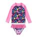 GYRATEDREAM Girl Rash Guard Swimwear Two Piece Long Sleeve Tween Girls Swimsuit Beach Rashguard Bathing Suits Size 3-4 Years