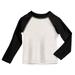 Boys UPF 50+ Color Block Solid Long Sleeve Rashguard | White with Black