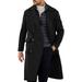 Cathalem Adult Coat Toddler Coats Windbreaker Big Tall Men Pocket Thin Double Trench Coat Belt Car Mens Coats (Black XL)