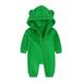 QIANGONG Baby Boys Bodysuits Solid Baby Boys Bodysuits Hooded Long Sleeve Baby Boys Bodysuits Green 3-6 Months