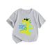 Ykohkofe Summer Toddler Boys Girls Short Sleeve Cartoon Letter Prints T Shirt Tops Little Boy Kids Polyester Shirt Boys Thermal Underwear Tops Youth Graphic Tees Boys Boys Shirts Youth Large