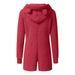 Outfmvch Long Sleeve Bodysuit Womens Jumpsuit Women S Solid Color Hooded Long Sleeved Plush Jumpsuit Jumpsuit Romper Red L