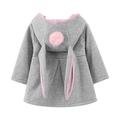 Cathalem Big Kid Coat Toddler Coats down Coat Women Kids Fall Winter Thick Warm Coat Jacket Outwear Rabbit Ear Hoodie Sweatshirt down (Grey 3-4 Years)