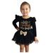 FRSASU Kids Clothing Clearance Toddler Kids Baby Girl Letter Bow Tulle Skirts T shirt Halloween Outfits Black 110(2-3 Years)