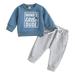 Ydojg Cute Outfit Set For Boys Girls Toddler Long Sleeve Letter Prints Tops Pants Child Kids 2Pcs Set Outfits Kids Clothese For 12-18 Months