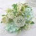 Artificial Flowers Combo Green Flowers Mix Silk Flowers Dahlia Roses for DIY Wedding Bridal Bouquets Baby Shower Floral Arrangement Table Centerpieces Home Decorations