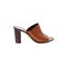 J.Crew Heels: Slide Chunky Heel Boho Chic Brown Print Shoes - Women's Size 11 - Open Toe