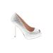 Paradox London Pink Heels: Pumps Stilleto Glamorous Silver Shoes - Women's Size 6 1/2 - Round Toe