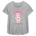 Women's Mad Engine Heather Gray Care Bears Plus Sizes Valentine's Day Scoop Neck T-Shirt