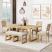 6-Piece Rectangular Extendable Dining Table Set with 18" Butterfly Leaf