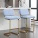 Set of 2 Mid-Century Modern Armless Upholstered Bar Stools with Metal Chrome Base
