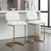 Set of 2 Mid-Century Modern Armless Upholstered Bar Stools with Metal Chrome Base