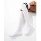 ASOS DESIGN stripe over the knee socks in white