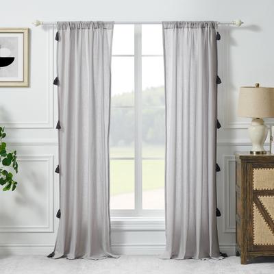 Monterrey Curtain Panels-Set Of 2- With Tiebacks A...