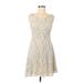 Philosophy Republic Clothing Casual Dress - A-Line: Ivory Damask Dresses - Women's Size Medium