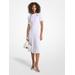 Michael Kors Ribbed Stretch Knit Button Midi Dress White XS