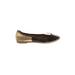 Diane von Furstenberg Flats: Gold Color Block Shoes - Women's Size 10 - Round Toe