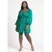 Plus Size Women's Mini Fit And Flare Dress by ELOQUII in Green (Size 20)