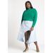 Plus Size Women's Cutout Hankerchief Hem Denim Skirt by ELOQUII in Denim (Size 26)