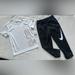 Nike Matching Sets | Nike Sportswear Little Boy's Elite Dri-Fit Tee & Therma Dri-Fit Joggers Outfit | Color: Black/White | Size: Various