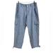 Anthropologie Pants & Jumpsuits | Anthropologie | Linen Cargo Style Blue Capris Joggers | Color: Blue | Size: 30