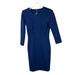 J. Crew Dresses | J Crew Size 2 Midnight Blue Sheath Structured Knit Dress 3/4 Sleeve Zippers | Color: Blue | Size: 2