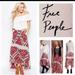 Free People Skirts | Free People Paradise Midi Skirt Mixed Floral Print Handkerchief Hem Size 4 Nwt | Color: Cream/Red | Size: 4