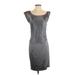 Club Monaco Cocktail Dress - Sheath Boatneck Sleeveless: Gray Print Dresses - Women's Size 2