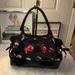 Kate Spade Bags | Kate Spade - Black Floral Nylon "Stevie" Tote Bag Euc | Color: Black/Pink | Size: Os
