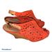 Anthropologie Shoes | Anthropologie Schuler & Sons Leather Cut Wedges | Color: Orange/Red | Size: 6.5