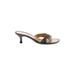 Louis Vuitton Mule/Clog: Slip-on Kitten Heel Cocktail Party Brown Print Shoes - Women's Size 36.5 - Open Toe