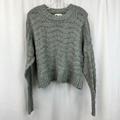 American Eagle Outfitters Sweaters | American Eagle Outfitters Womens Gray Crew Neck Cropped Pullover Sweater Size M | Color: Gray | Size: M