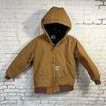 Carhartt Jackets & Coats | Carhartt Boys Hooded Work Coat Size Small 7 8 Brown Full Zip Hood Lined | Color: Tan | Size: 7b
