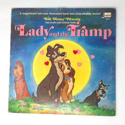 Disney Media | Disney Lady And The Tramp Vinyl Record Story And Song; Vintage | Color: Blue/Yellow | Size: Os