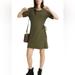 Madewell Dresses | Madewell Crosshatch Puff-Sleeve Faux-Wrap Mini Dress In Green Size S | Color: Green | Size: S