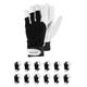 RS SKIN TEC MontageHandschuhe mit ausgesuchtem Ziegen-Vollleder/Größe 09, 12 Paar/Weiß Schwarz/Arbeitshandschuhe Leder/Lederhandschuhe Schutzhandschuhe