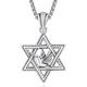 ADMETUS Star of David Dove Necklace 925 Sterling Silver Dove of Peace Necklace with Star of David Pendant Jewellery Jewish Star Pigeon Necklace for Men Women
