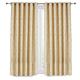 Prime Linens Jacquard Curtains Eyelet Ring Top Fully Lined Curtain + Free Tiebacks, Matching Cushions and Cushion Covers (66" x 72" - Pair, Beige)