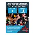 Activity Superstore Cocktail Masterclass with Two Course Dinner at Revolution Bars, Available at 45+ UK Locations, 18-month Validity, Experience Days, Cocktail Gifts, Dining Experience