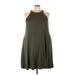 Torrid Casual Dress - Mini Crew Neck Sleeveless: Green Print Dresses - Women's Size 4X Plus